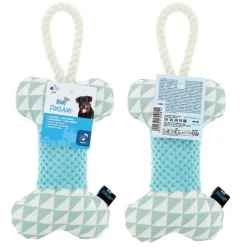 Os sonore bi-matière textile pour chien 29 cm