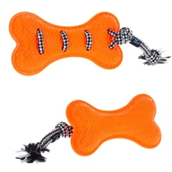 Os de dentition orange avec corde 22 cm
