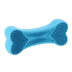 Os de dentition sonore en caoutchouc 20 cm bleu