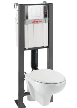 Pack complet WC suspendu cuvette + plaque Lineo Stone