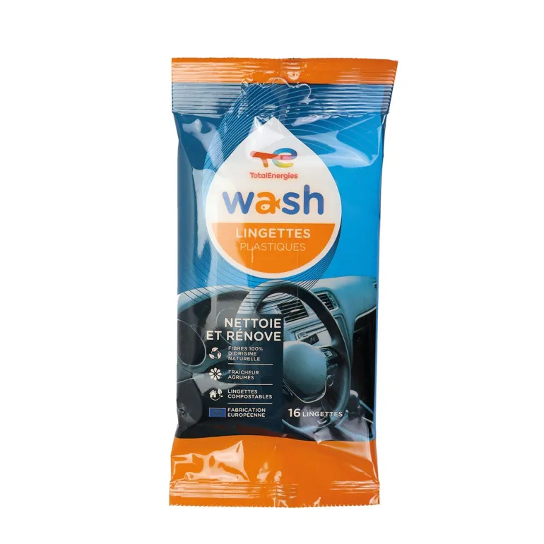 Pack de 16 lingettes pour plastique TOTAL