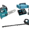 Pack taille-haie/tronçonneuse/chargeur + 2 batteries MAKITA