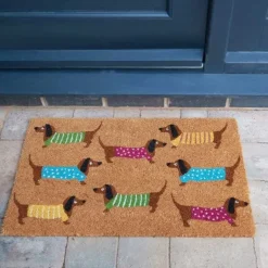 Paillasson en fibre de coco motif teckel 45x75cm