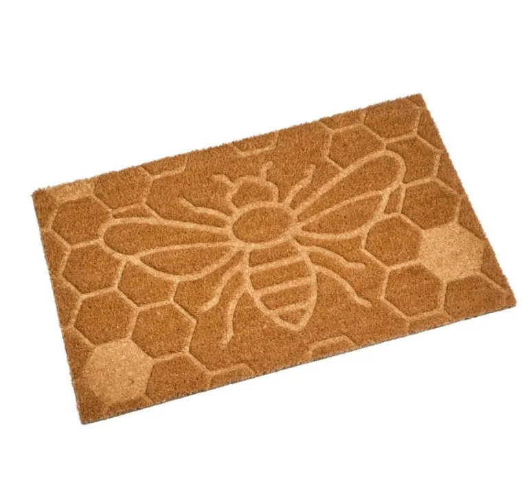 Paillasson rectangulaire en fibre de coco Abeille 45x75cm