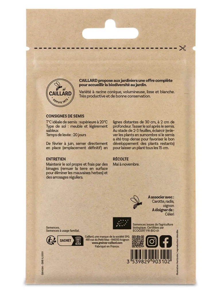 Panais demi-Long de Guernesey Bio 2g CAILLARD
