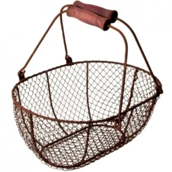 Panier fil fer brun L