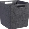 Panière jute cube 17l - plastique recyclé