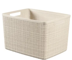 Panière jute rectangulaire 20l - plastique recyclé
