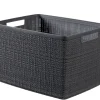 Panière jute rectangulaire 20l - plastique recyclé