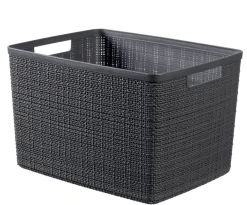 Panière jute rectangulaire 20l - plastique recyclé