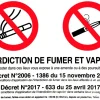 Panneau de signalisation "Interdiction de fumer et vapoter"