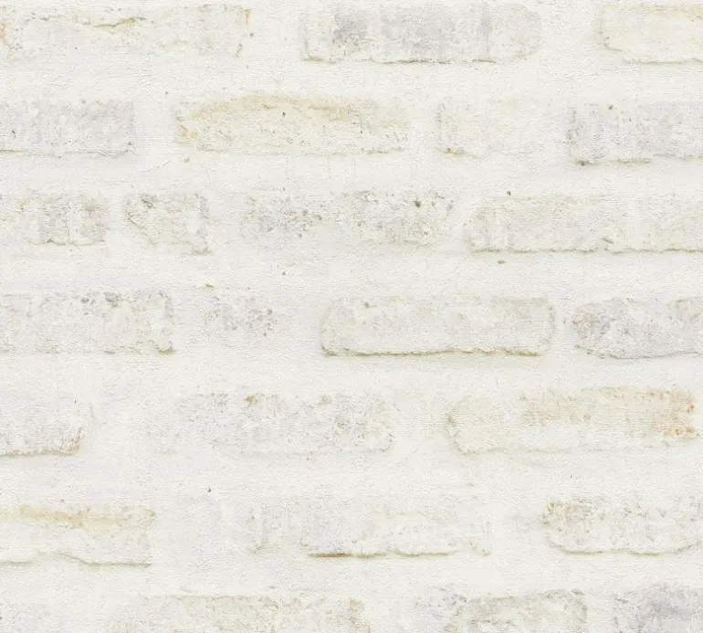 Papier peint vinyl sur support intissé brique loft blanc