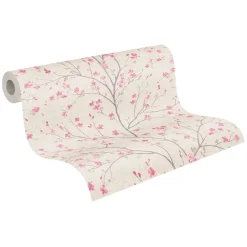 Papier peint expansé support intissé japonese blooming blanc