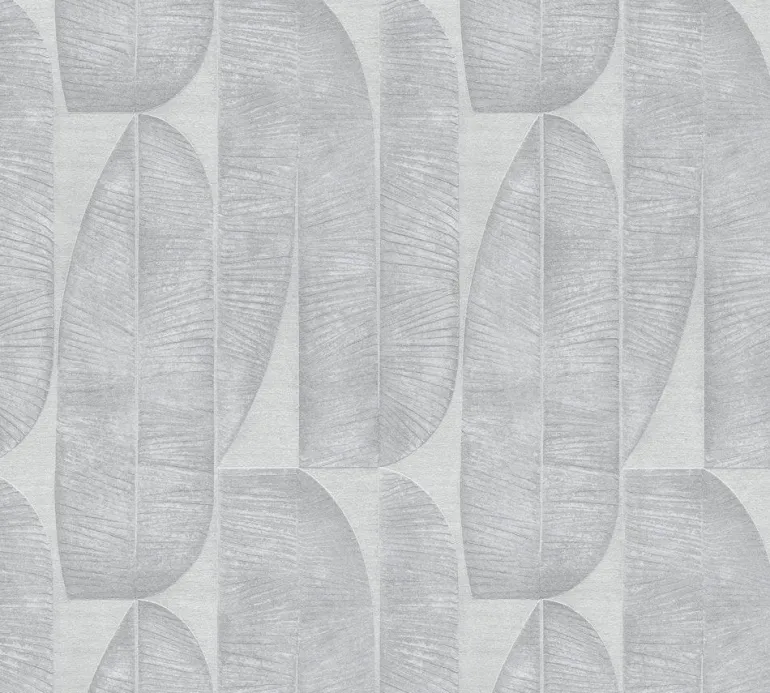Papier peint expansé sur intissé palme 70' gris fond écru