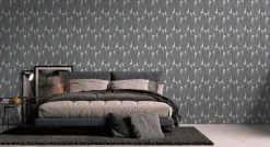 Papier peint expansé sur intissé palme 70' noir fond beige