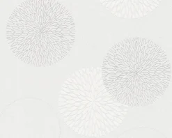 Papier peint expansé sur support intissé fleurs bulle blanc