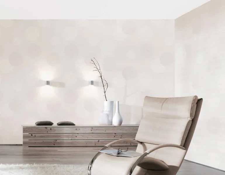 Papier peint expansé sur support intissé fleurs bulle blanc
