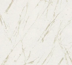 Papier peint vinyl expansé support intissé marbre blanc/or