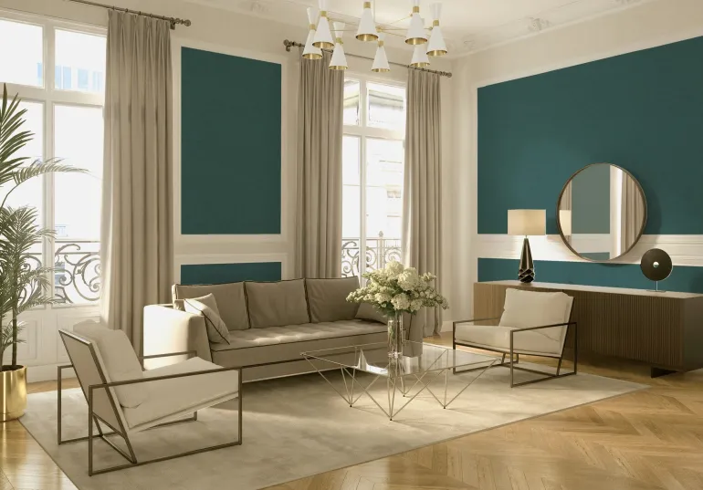 Papier peint vinyl expansé sur support intissé uni jade vert