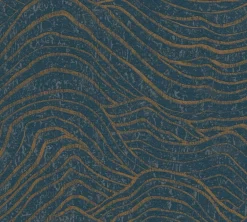 Papier peint vinyl expansé sur support intissé okusai bleu