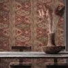 Papier peint vinyl support intissé tapis berbere Brun/rouge