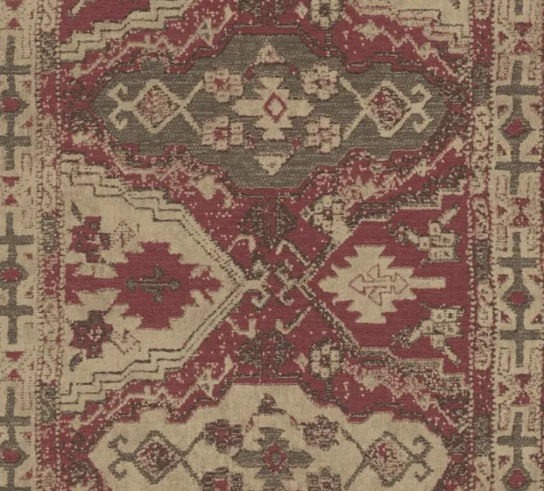 Papier peint vinyl support intissé tapis berbere Brun/rouge