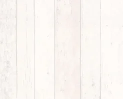 Papier peint vinyl support intissé planche bois blanc