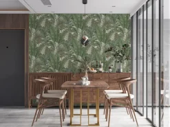 Papier peint vinyl sur support intissé sumatra vert