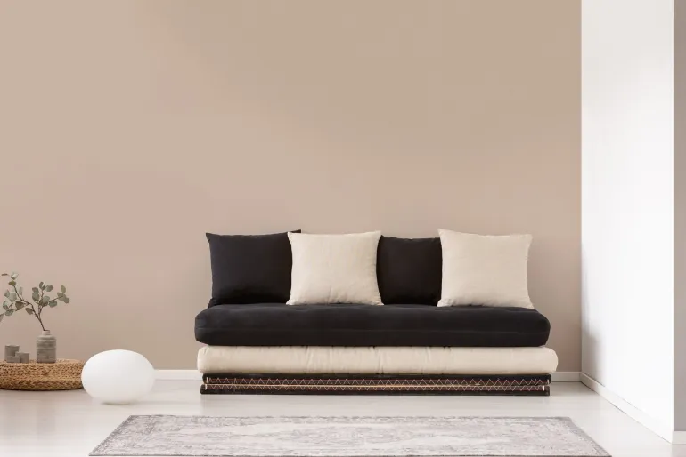 Papier peint vinyl sur support intissé uni life mastic taupe