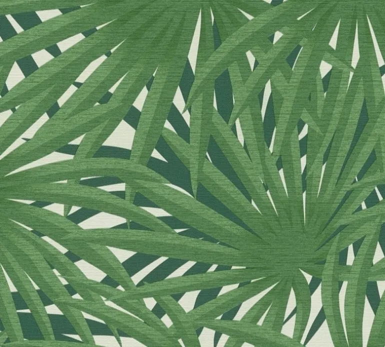 Papier peint vinyl sur support intissé palmeraie vert