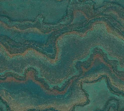 Papier peint vinyl sur support intissé malachite émeraude