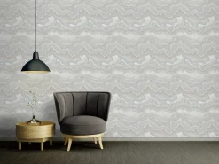 Papier peint vinyl sur support intissé malachite gris