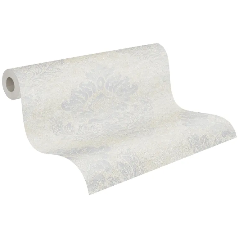 Papier peint vinyl sur support intissé damas.perle