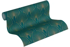 Papier peint vinyl sur support intissé glamourous petrol
