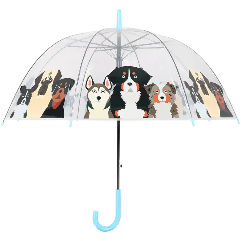 Parapluie transparent motif chiens