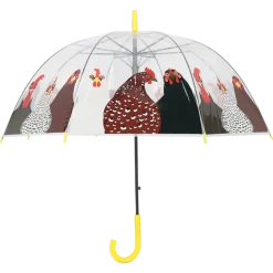 Parapluie transparent motif poules