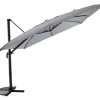 Parasol déporté en aluminium 3x3m gris mat/gris chiné