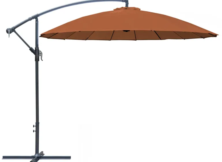Parasol déporté Pagode Ø300 cm sienne PRO LOISIRS