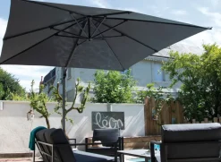 Parasol déporté ROMA 2,50x2,50m gris PRO LOISIRS