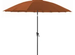 Parasol droit inclinable Pagode Ø3m terre de Sienne