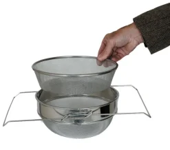 Passoire à coulisse double tamis inox