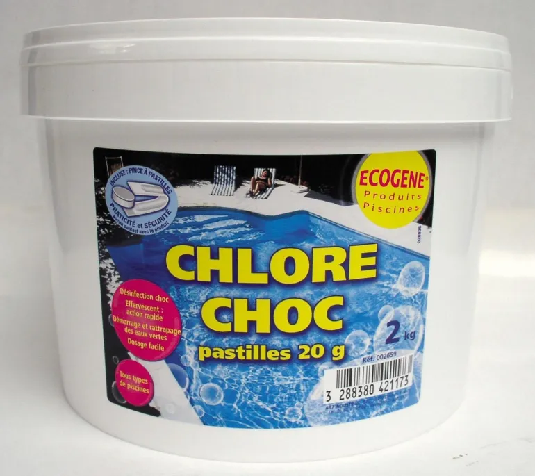 Pastilles chlore choc seau de 2kg ECOGENE