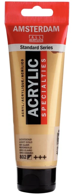 Peinture Acrylique Tube 120 ml Or Clair 802