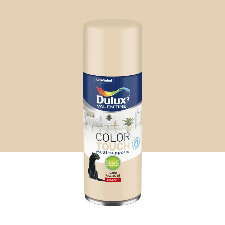 Peinture aérosol color touch brillant ivoire 400ml