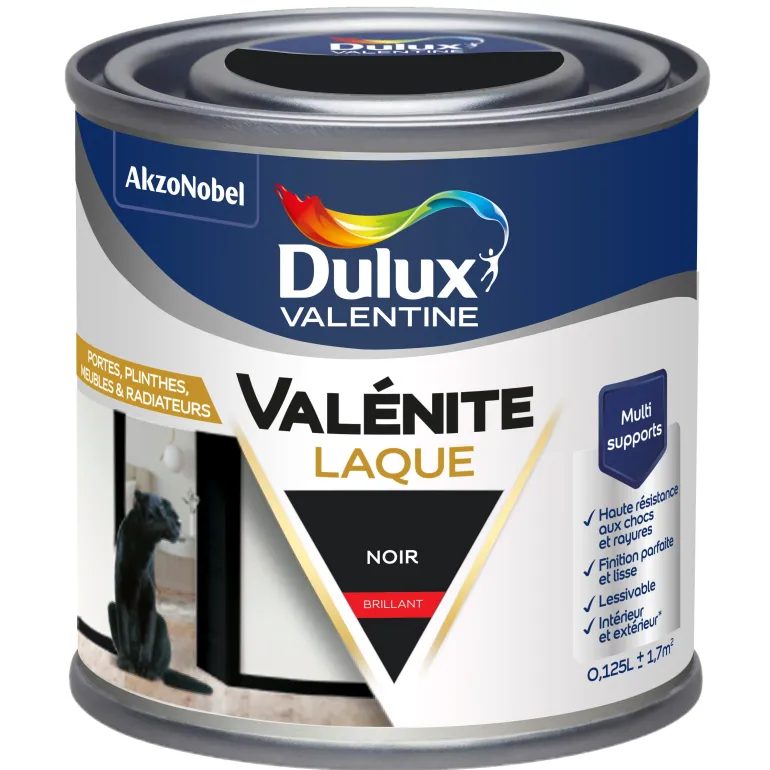 Peinture laque acrylique Valénite Noir Brillant 125ml