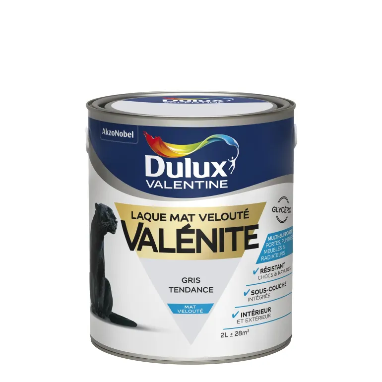 Peinture Laque Valénite Mat Gris Tendance 2L