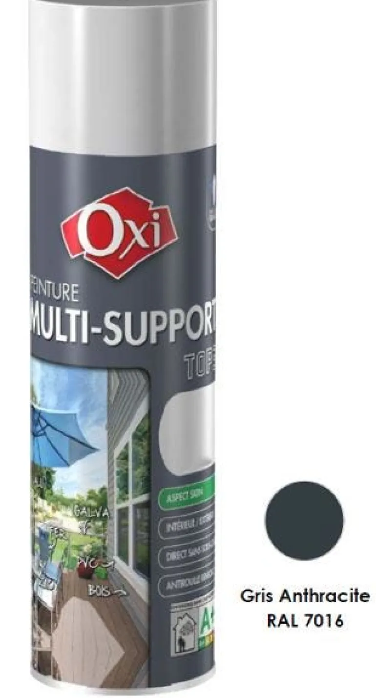 Peinture multi-supports Top3+ Anthracite Satin 400ML OXI