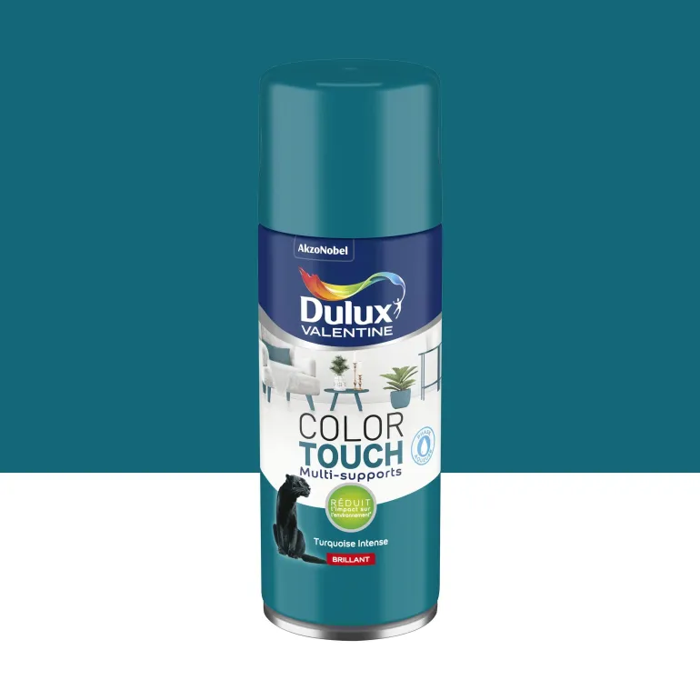 Peinture aérosol color touch brillant turquoise 400ml