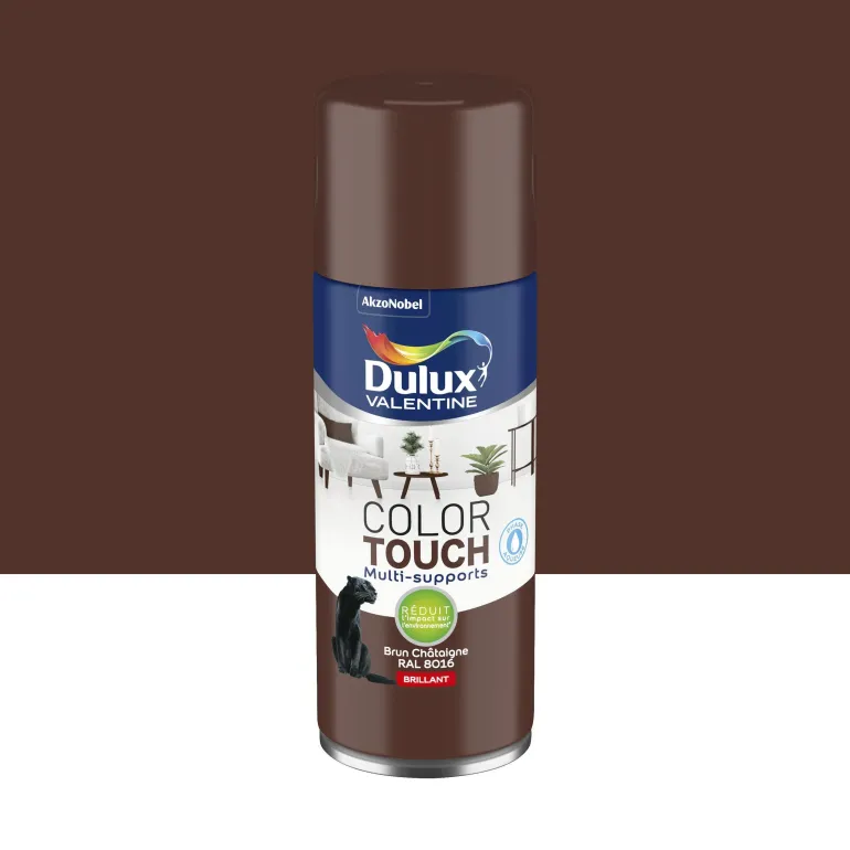 Peinture aérosol color touch brillant brun châtaigne 400ml