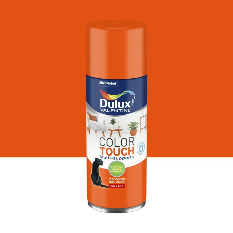 Peinture aérosol color touch brillant mandarine 400ml